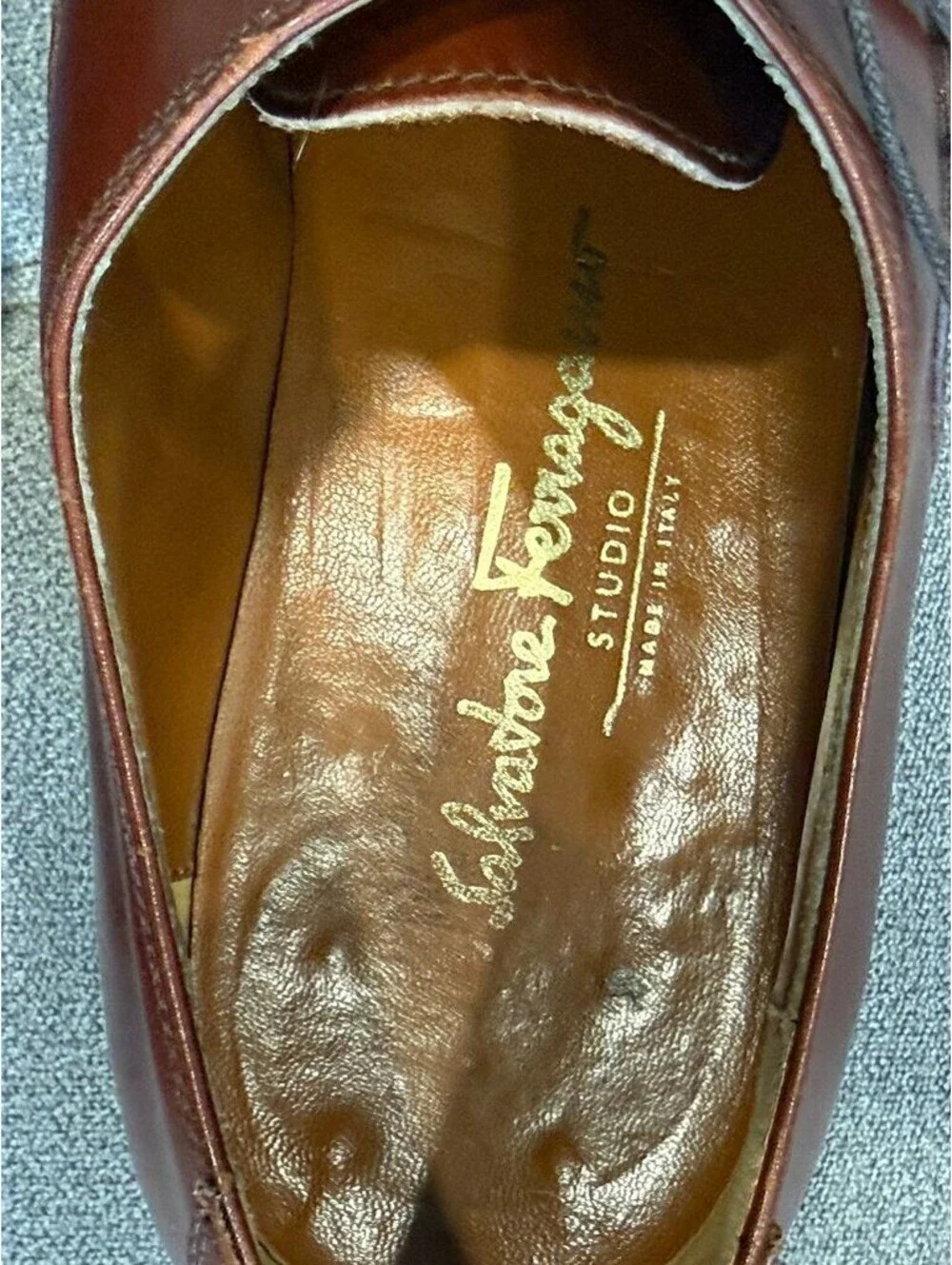 Salvatore Ferragamo Studio Cap Toe Oxford Brown Leather 10D